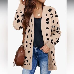 Animal Print Cardigan Sweater